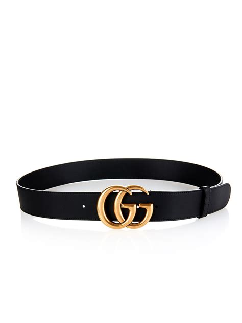 Gucci Men’s Imprime Interlocking GG Logo Black Leather Belt 